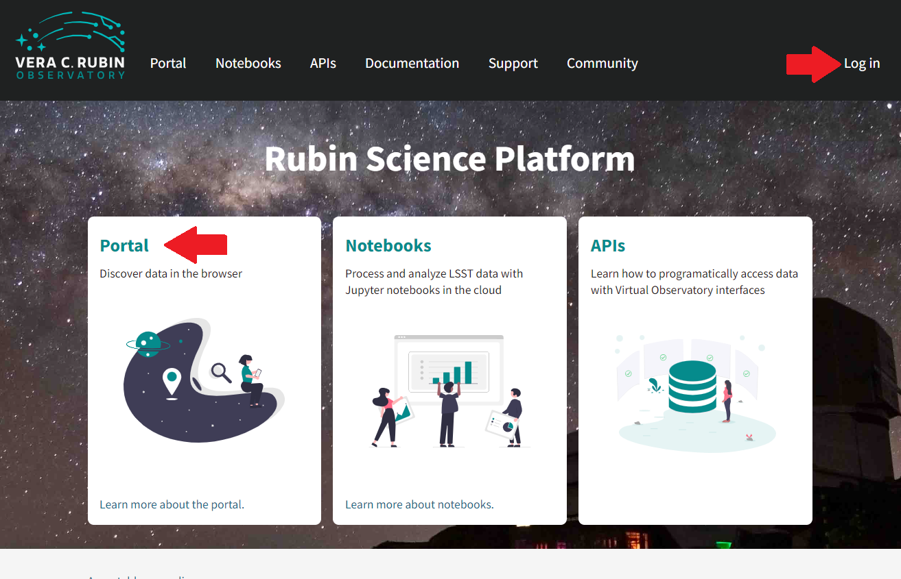 A screenshot of the Rubin Science Platform.