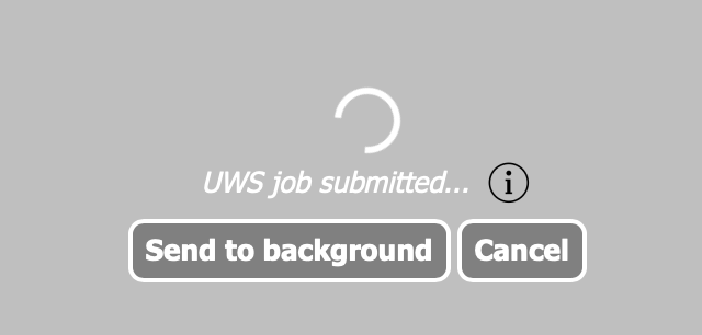 A screenshot alerting the user that the query is being executed. The user can select to send the query to background or cancel the query.