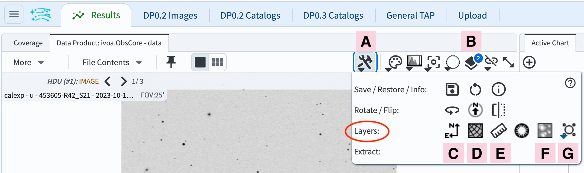 A screenshot of the drop-down menu under the Tool icon.